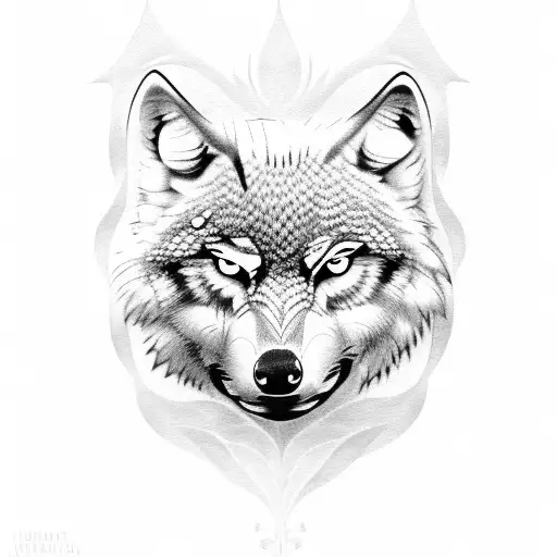 wolf owl moon tattoo design idea