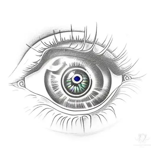 Eye with A clock  tattoo design idea