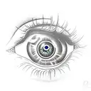 Eye with A clock  tattoo design idea
