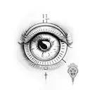 Eye with A clock  tattoo design idea
