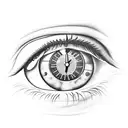 Eye with A clock  tattoo design idea