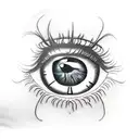 Eye with A clock  tattoo design idea