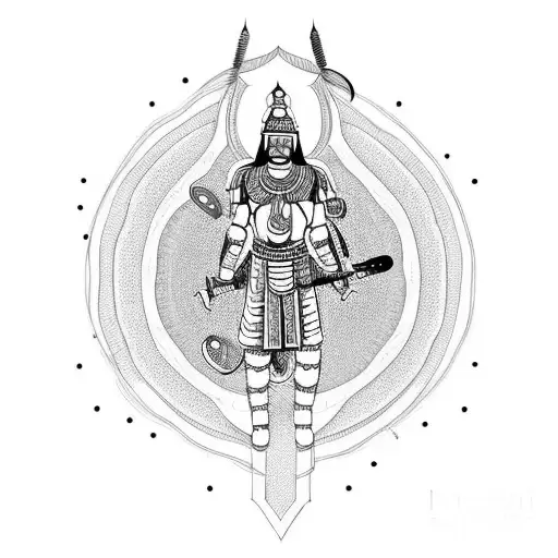 indian warrior tattoo design idea