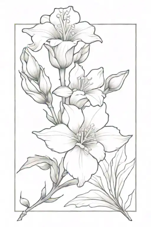 snapdragon and carnation flower tattoo design idea