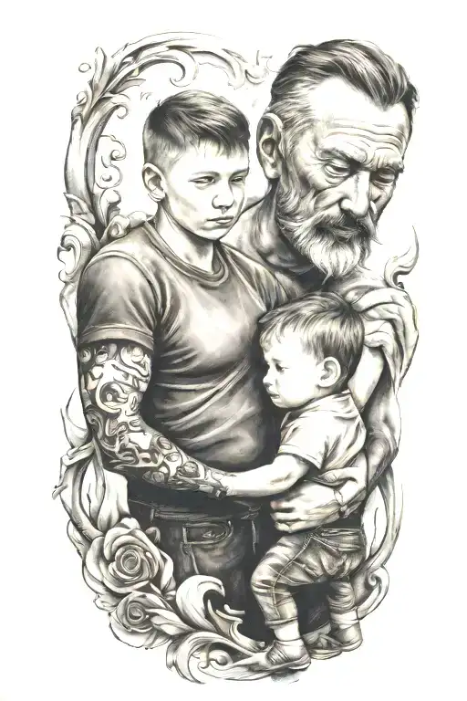 Father and Son tattoo design idea