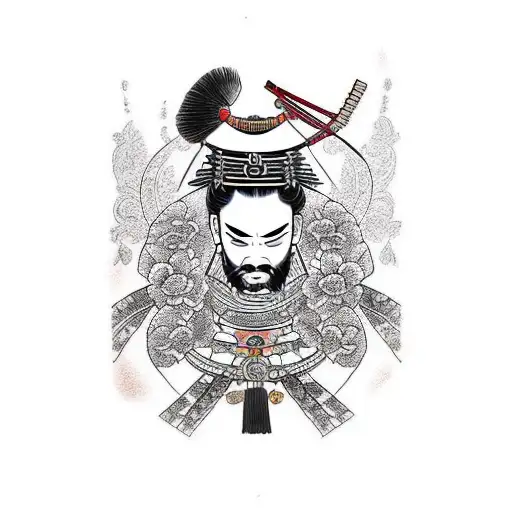 Geisha Skull with a Katana Art Print by Jacob Zelazny - Pixels Merch