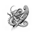 chameleon tattoo design idea