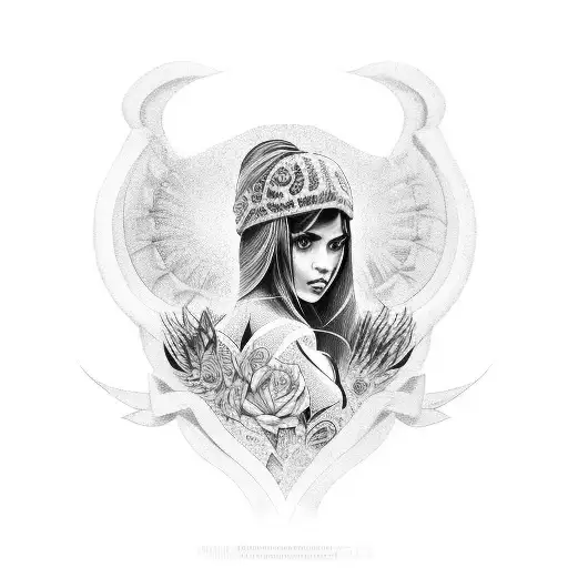 Full back tattoo with mexican girl tattoo design idea