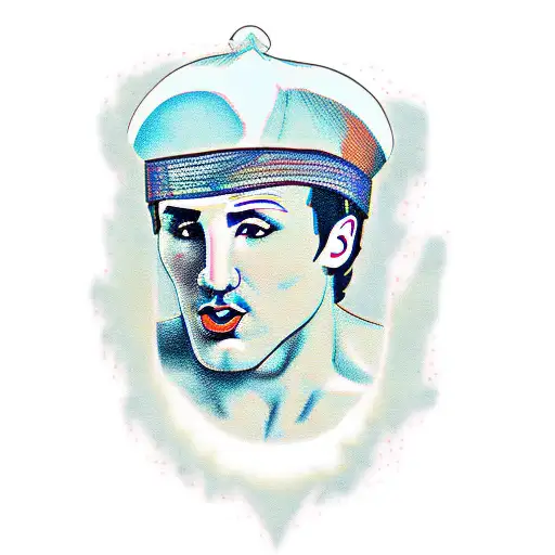 Rocky Balboa shouting tattoo design idea