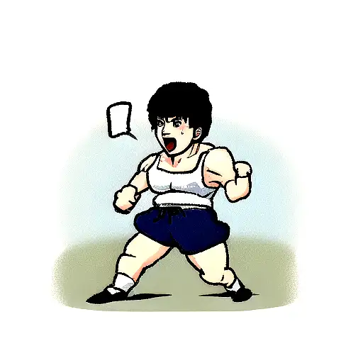 Rocky Balboa shouting tattoo design idea