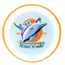 Miami Dolphin Logo but replace the orange sun ring with an orange rochester, NY flower city logo tattoo design idea