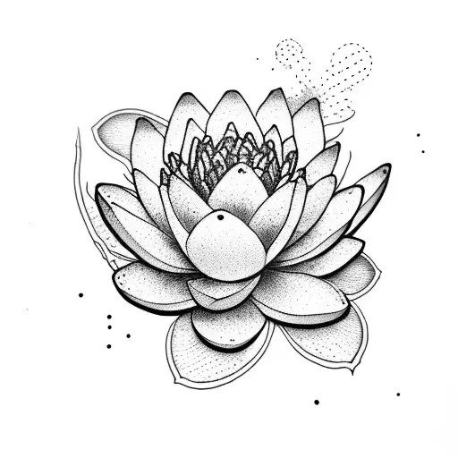 waterlily and larkspur tattoo design idea