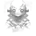 A2 from nier automata in full growth tattoo design idea