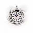 country side+beach waves+ dezert dunes + clock + candle +stairway tattoo design idea
