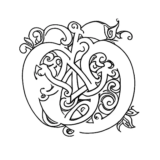 for mom with daughters' initials S J tattoo design idea