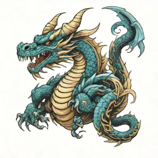 western dragon full on demon neck tattoo design idea