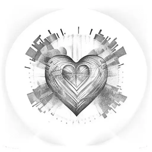a heart on the left pectoral with marks extending down the arm tattoo design idea