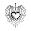 heart on the left chest tattoo design idea
