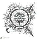 3d compass tattoo design idea