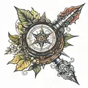 3d compass tattoo design idea