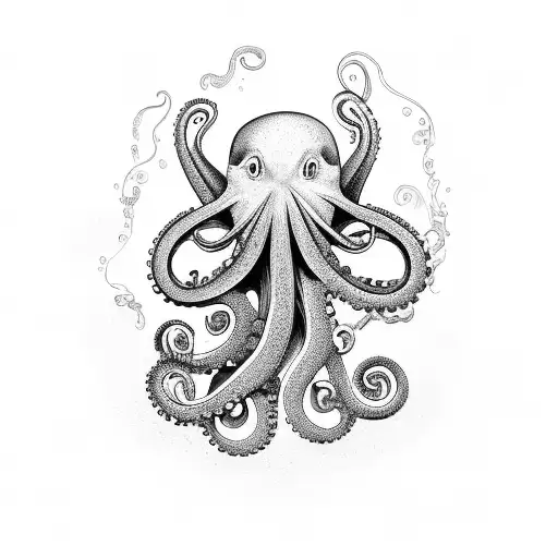 old scubadiving gear with octopus tattoo design idea