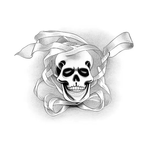 skeletons dancing with a ribbon wrapped around them in the ribbon it reads (eternally yours) tattoo design idea