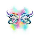 Taurus and Aquarius  tattoo design idea