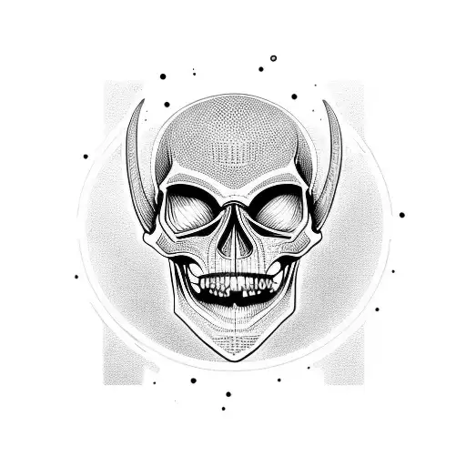 skull alien tattoo design idea