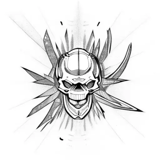 skull alien tattoo design idea