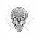 skull alien tattoo design idea