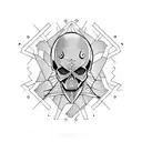 skull alien tattoo design idea