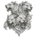 Cerberus 3 head  tattoo design idea