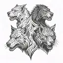 Cerberus 3 head  tattoo design idea