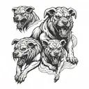 Cerberus 3 head  tattoo design idea