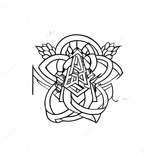 Pentagrama musical rodeado de flores y arabescos en la zona de tricep tattoo design idea