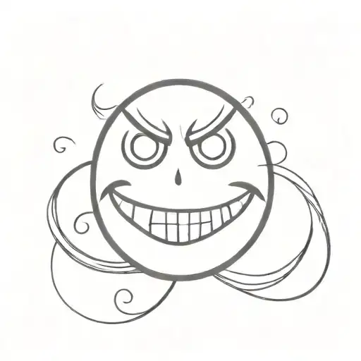 EVIl smiley face simple tattoo design idea