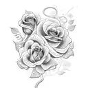 snake with roses tattoo design idea