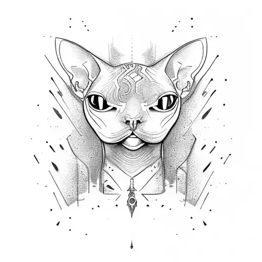 2. sphynx cat tattoo design idea