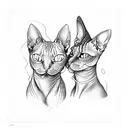 two sphynx cats side by side tattoo design idea