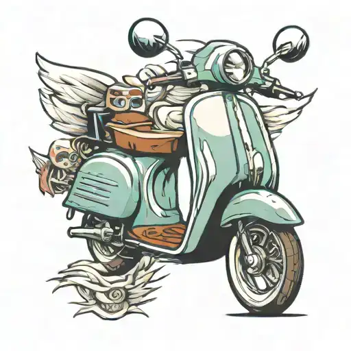 teeth on scooter tattoo design idea