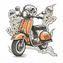 teeth on scooter tattoo design idea