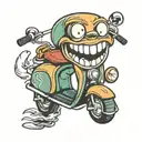 teeth on scooter tattoo design idea