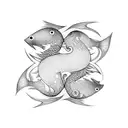 Two fish swimming in a yin-yang pattern tattoo design idea