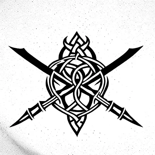 viking rune longsword  tattoo design idea