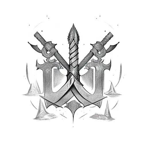 viking rune longsword  tattoo design idea