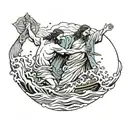 Jesus pulling peter from water  tattoo design idea