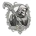 grim reaper holding ratchet wrench and 10mm socket tattoo design idea