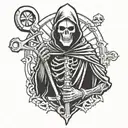 grim reaper holding ratchet wrench and 10mm socket tattoo design idea