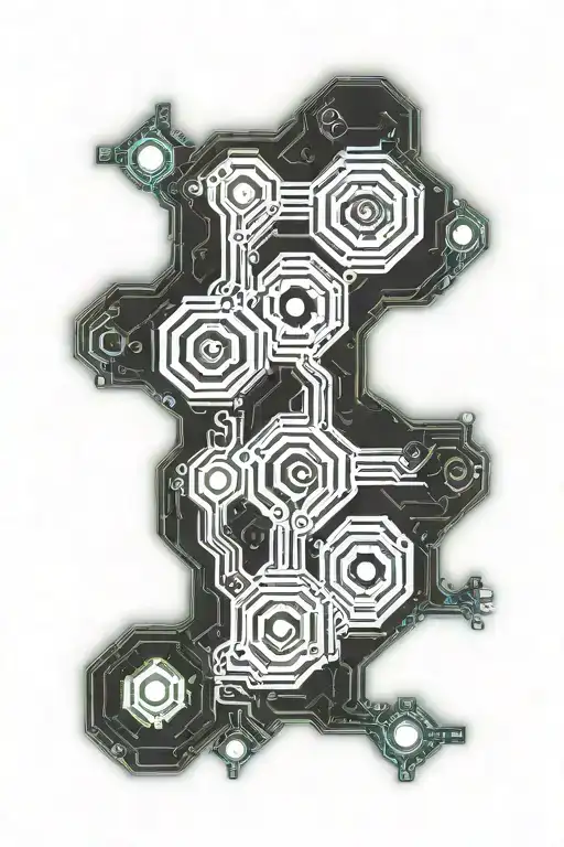 honeycomb pattern circuit board patterns tattoo design idea