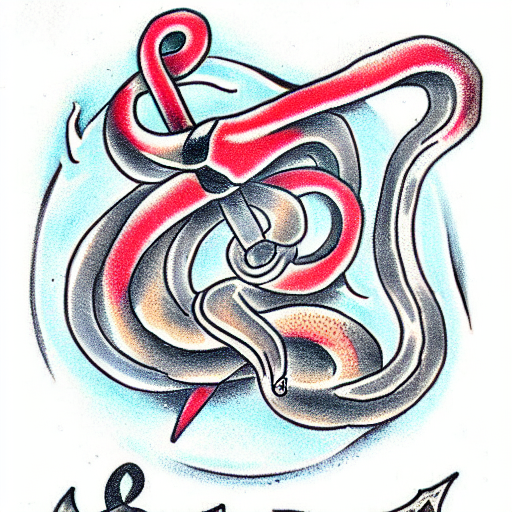 Snake and dagger tattoo design idea